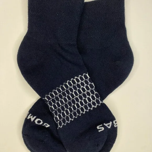 [6 pack] Bombas Classic Marl Quarter - Navy Socks Medium - Picture 6 of 6